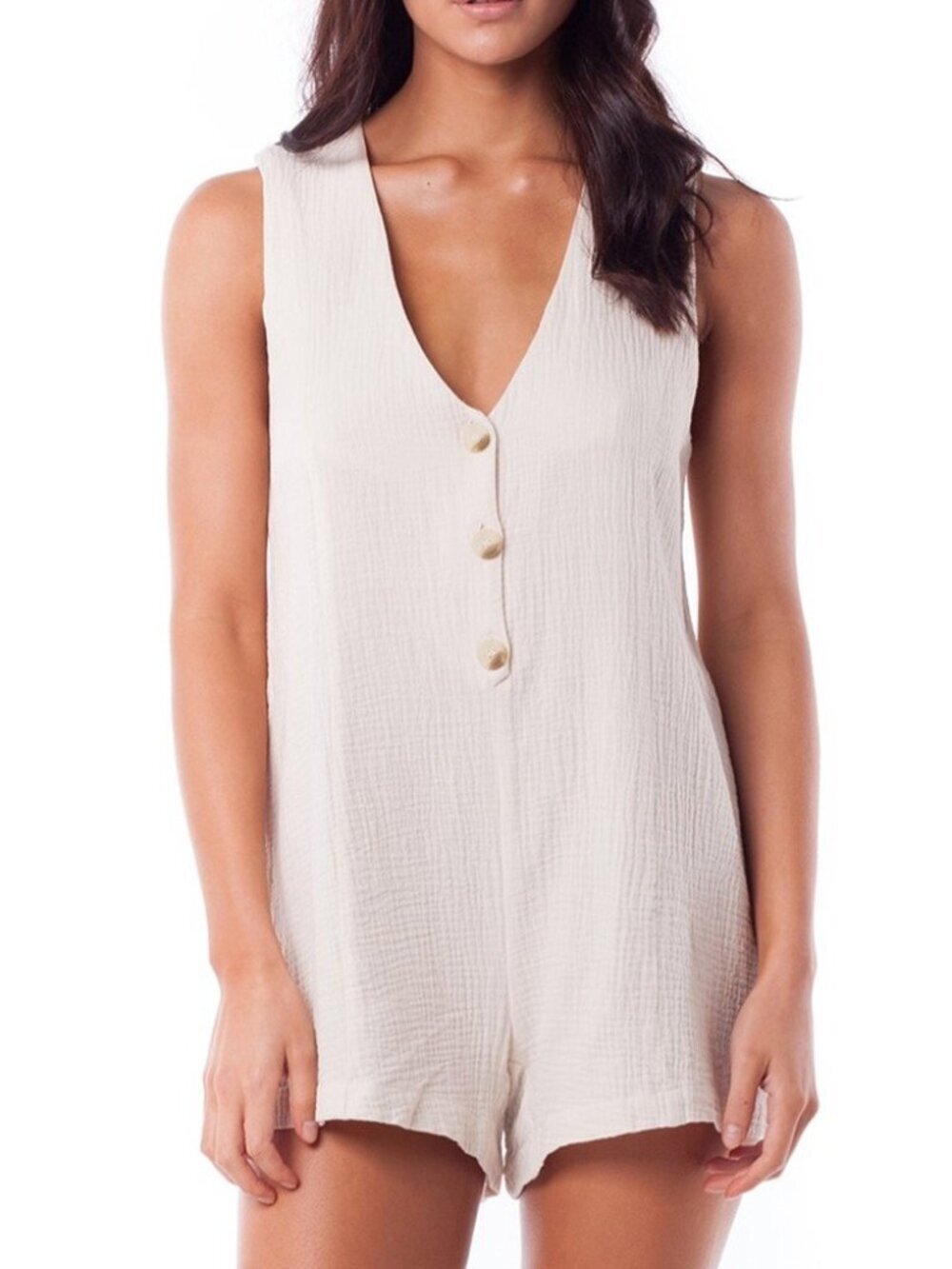 Rhythm Camille Romper - Ecru - Size Medium